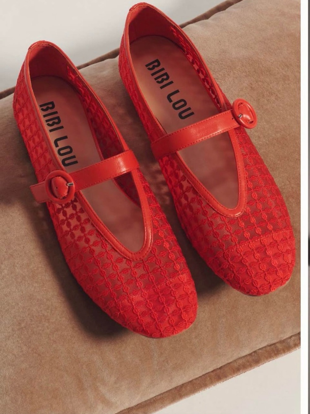Bibi Lou Red Mary Jane Flats